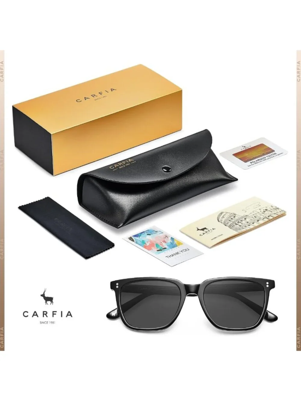Classic Retro Square Polarized Sunglasses for Men - UV400 Protection Driving